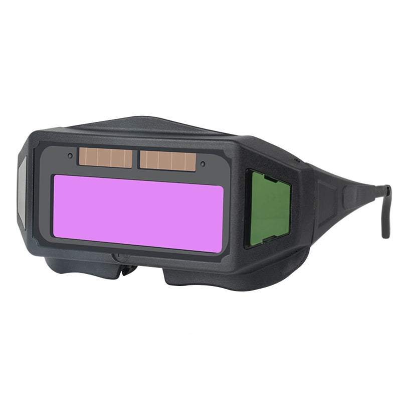 Holiberty Panoramic View Welding Glasses Solar Powered Auto Darkening Welding Lens Safety Eye Protection Goggles Weld Tool Black