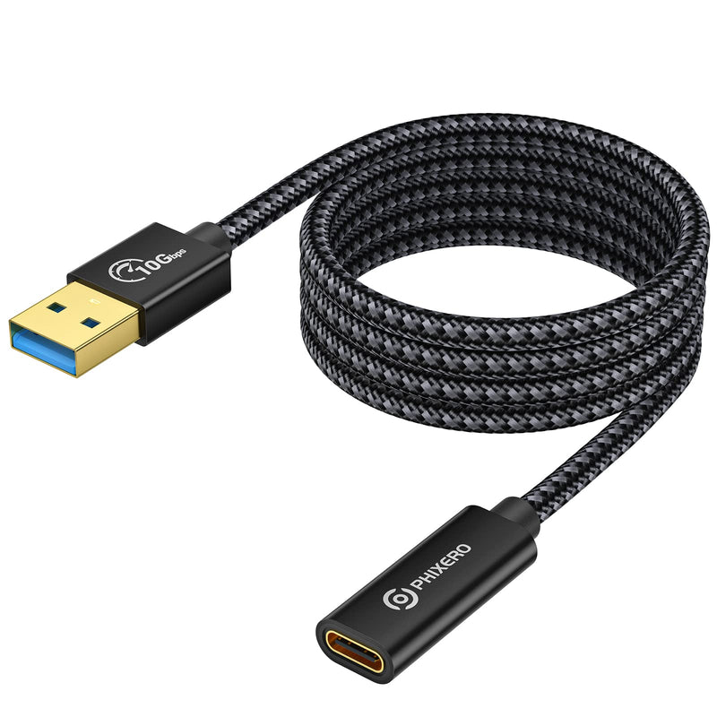 [10Gbps] USB C Female to USB Male Adapter 3.1 Gen 2 (3.3Ft), PHIXERO 3A Fast Charging USB A to USB C Adapter with 10Gbps Data Transfer and Charging for Laptop, PC, Flash Disk, Quest Link, Charger 3.3ft