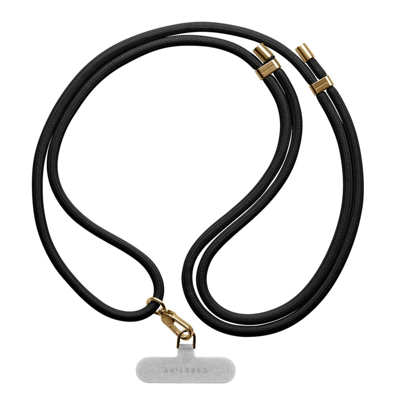 CASETiFY Rope Phone Strap with Card - Black (Gold)