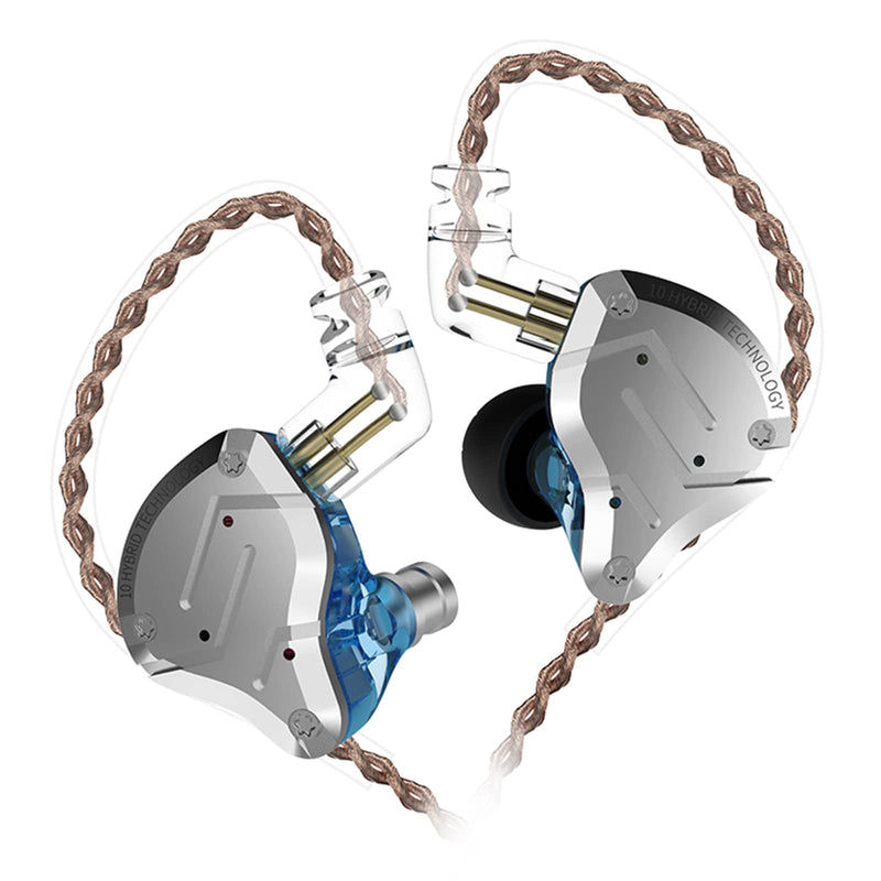 KZ ZS10 Pro 4BA+1DD in Ear Monitor Earphone 5 Driver HiFi Metal Earbuds Headphone Noise Cancelling IEM Earphone no mic ZS10 PRO blue