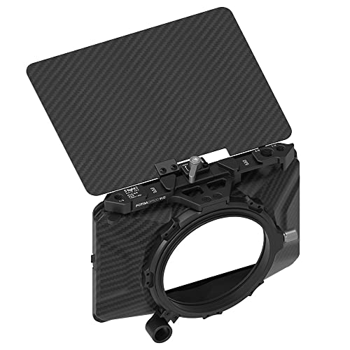 FOTGA Mini Lightweight Clamp-On Matte Box with Carbon Fiber Top Flag for DSLR Mirrorless Camera Compatible with 4x4 4x5.65 67mm/72mm/77mm/82mm Filters (Starter Version)