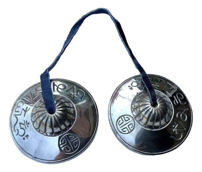 Full Moon Heavy Tingsha Set. 3.25 Inches Handcrafted Premium Quality Meditation Grade Tibetan Cymbals Chime Set (Light) Light