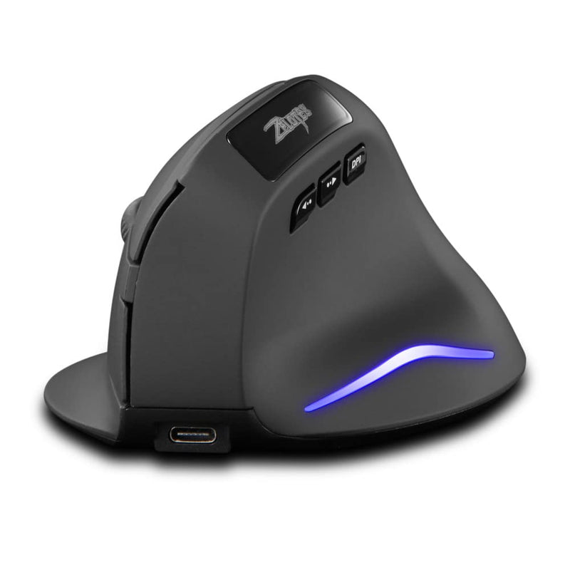 Wireless Vertical Mouse, 2.4G Wireless Ergonomic Vertical Computer Mouse with 3 Adjustable DPI 1000/1600/2400, Rechargeable Laptop Mouse-Reduce Wrist Pain Compatible with PC, Desktop,Mac (Black)… Black