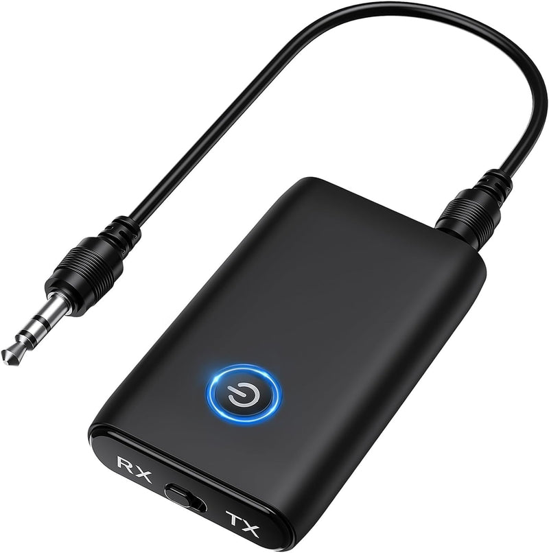 [AUSTRALIA] - Aux Bluetooth Adapter for Car, Bluetooth 5.0 Transmitter Receiver, Portable Wireless Bluetooth Adapter, 2-in-1 Bluetooth Aux Adapter, Audio Receiver for Laptop, Radio, Headphones, Speakers, TV Black 