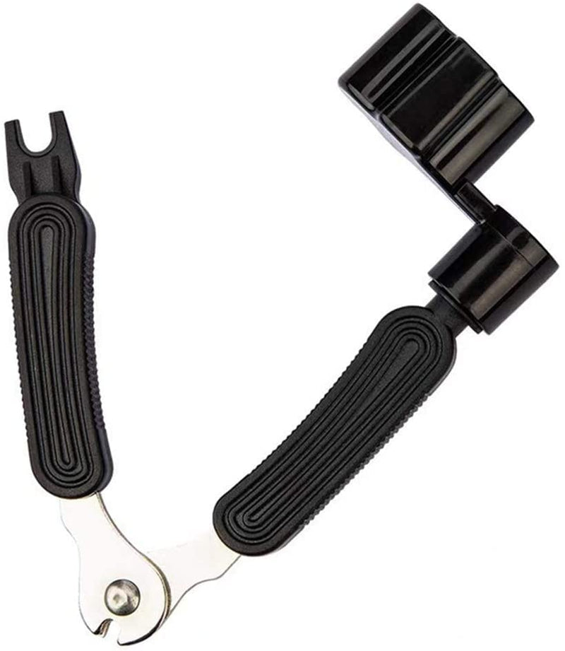 [AUSTRALIA] - CC CAIHONG Guitar String Winder, Guitar String Winder Tool, Guitar Bridge Pin Puller and Cutter, 3 In 1 Multifunctional Guitar String Peg Tuner Winder for Acoustic Electric Guitar (Black) Black 