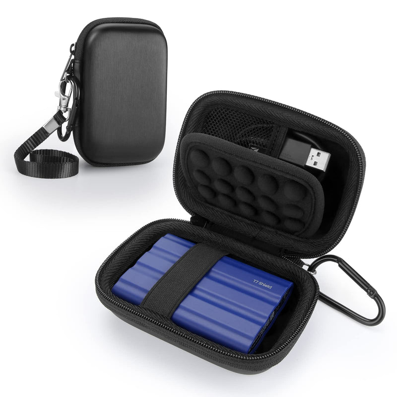 Yinke Case for Samsung T7 Shield/ T7/ T7 Touch Portable Solid State Drive USB, Travel Hard Case Protective Cover Storage Bag Black
