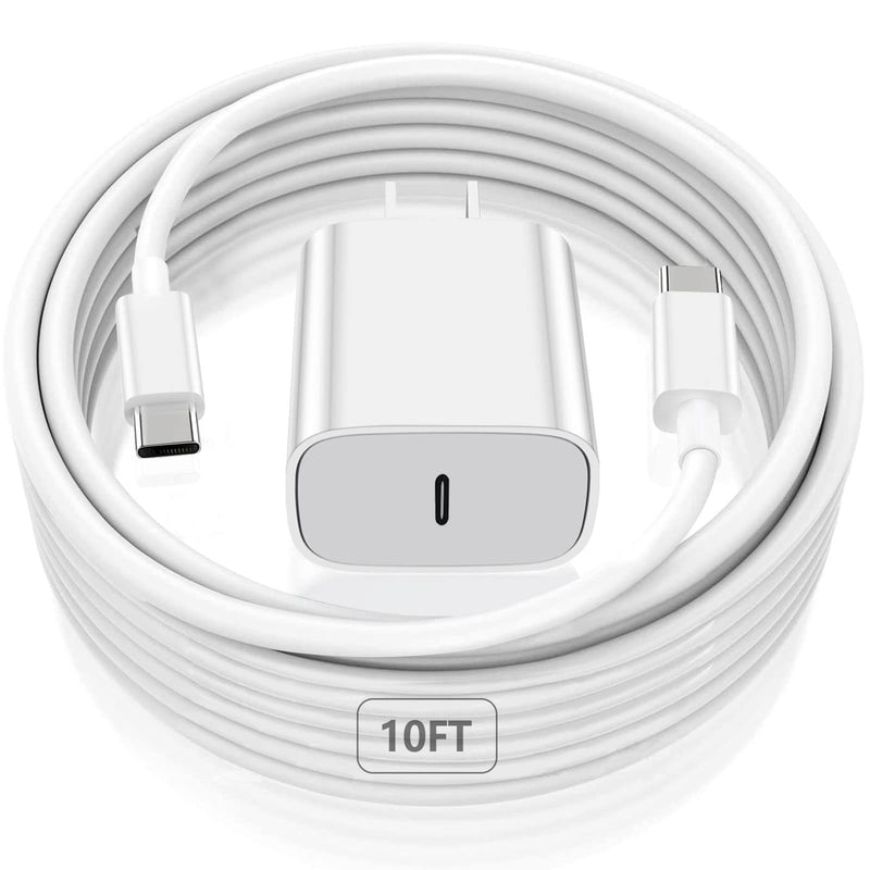 iPhone 15 Charger,iPad Pro Charger,20W USB C Fast Charger with 10FT Long Fast Charging Cord for iPhone 15 Pro Max/Plus,iPad Pro 12.9 5th/4th/3rd,11 inch 3/2nd,iPad Air 5th/4th,iPad Mini 6th,iPad 10th A-White