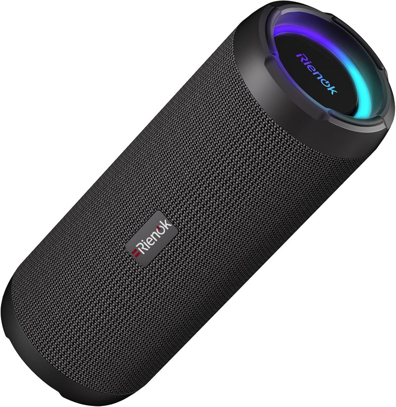 [AUSTRALIA] - RIENOK Portable Bluetooth Speaker 30W Dual Pairing True Wireless Stereo HD Sound IPX7 Waterproof Outdoor Sport Shower Wireless Speaker Bluetooth 5.3 for Home Party Black 3600mAh 