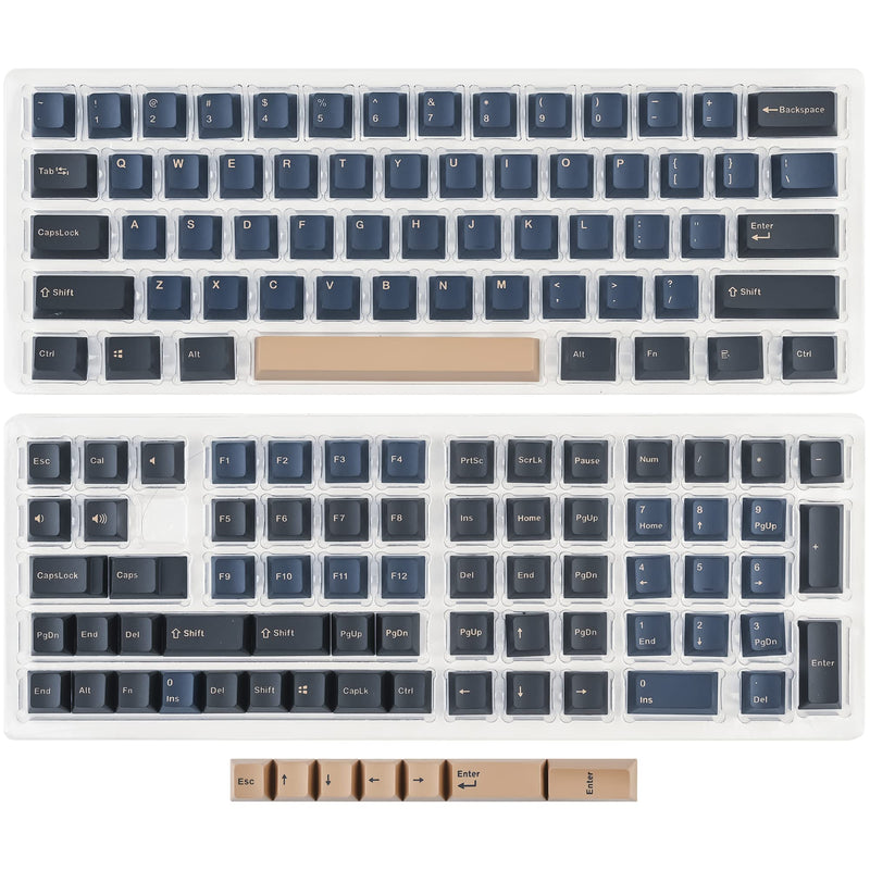 Blue Samurai PBT Custom keycaps ，135 Keys OEM Profile Double-Shot Key Cap Set for Cherry/Gateron MX switches 60 Percent / 64 /GK61 Gaming Mechanical Keyboard Blue Samurai