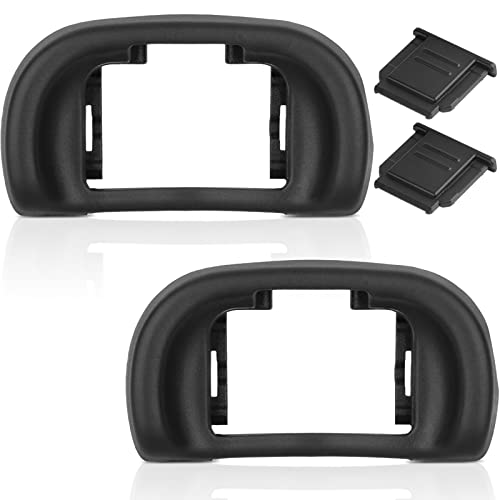 Updated Soft Silicone Camera Eyepiece Eyecup for Sony A7III A7II A9 A7S A99II A58 A7 A7R IV A7RIII A7SII, 2Pack Camera Hot Shoe Cover for Sony + 2Pack Camera Eye Cup Replacement for Sony EP-18