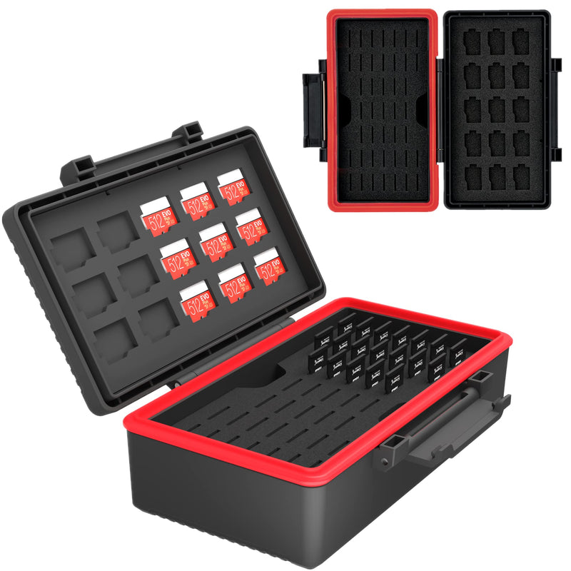Kiorafoto 58 Slots TF Micro SD Memory Card Case Holder Water-Resistant Anti-Shock Storage Organizer with Labels & Notepaper for 58 TF MSD Microsd Microsdhc Microsdxc Memory Cards *2022 Vertical Style for 58 Micro SD