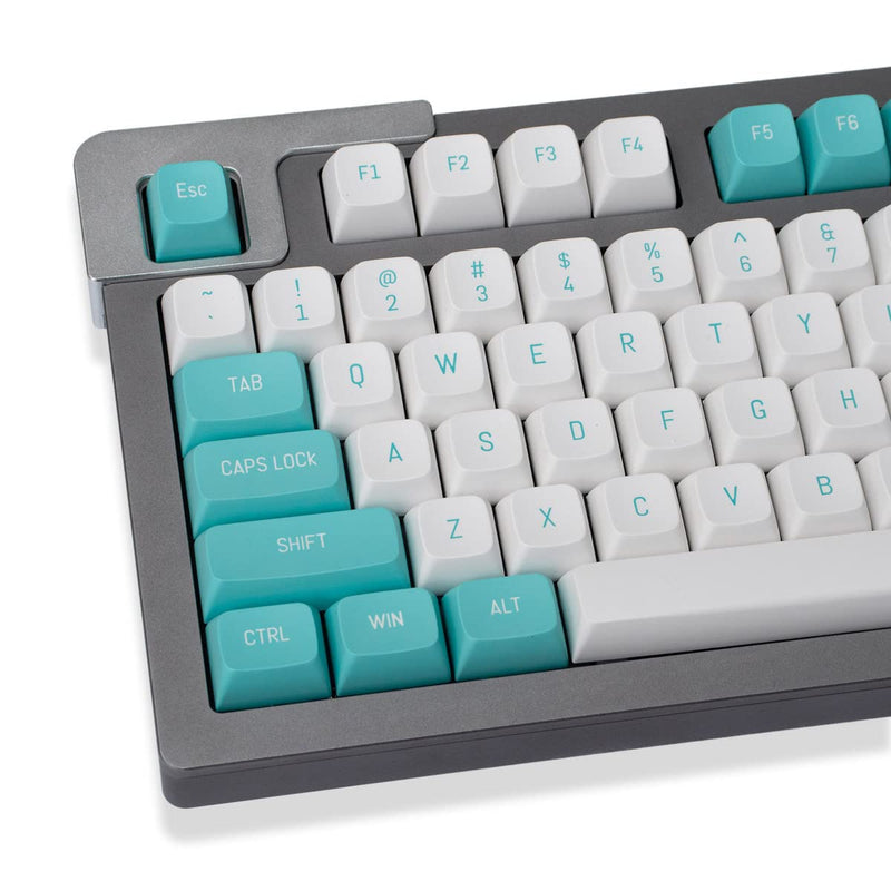 Mintcaps White Green Keycaps 150 Keys Doubleshot MSA Profile Custom Keycaps for 61/64/68/84/87 Mechanical Gaming Keyboard Light Green