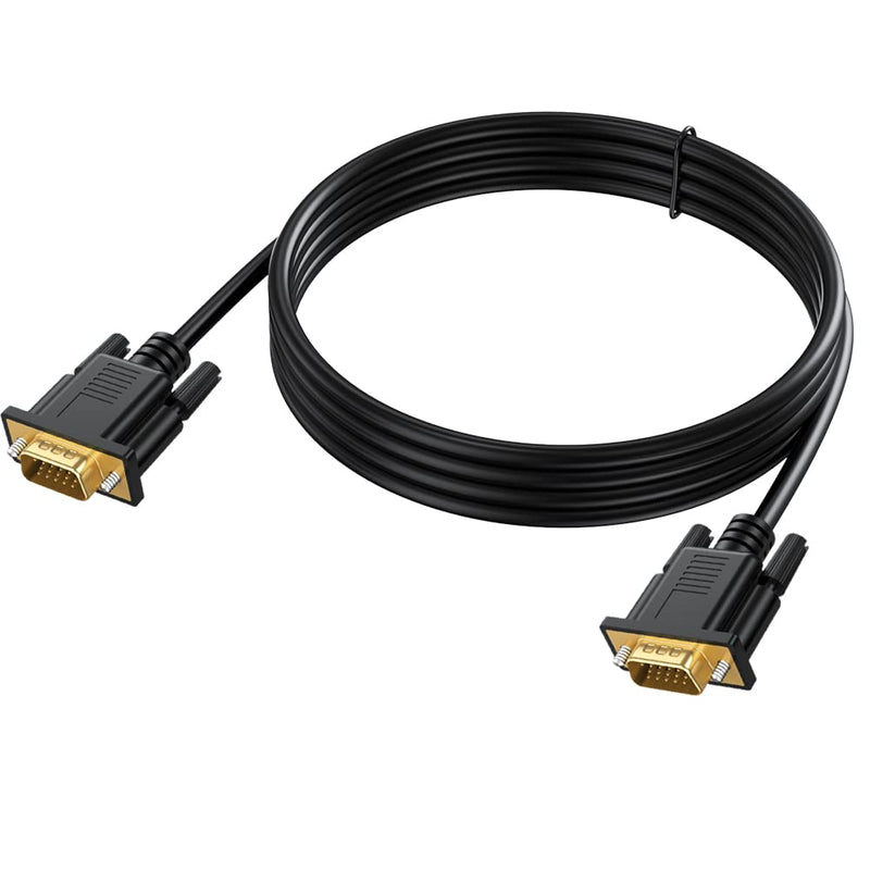 [AUSTRALIA] - VGA Cable 10 Feet, VGA to VGA Cord, VGA Computer Monitor Cable Male to Male 1080P@60hz Full HD for Computer, Laptop, Docking Station, DVD, Monitor, TV, Projector VGA Black 1-Pack 