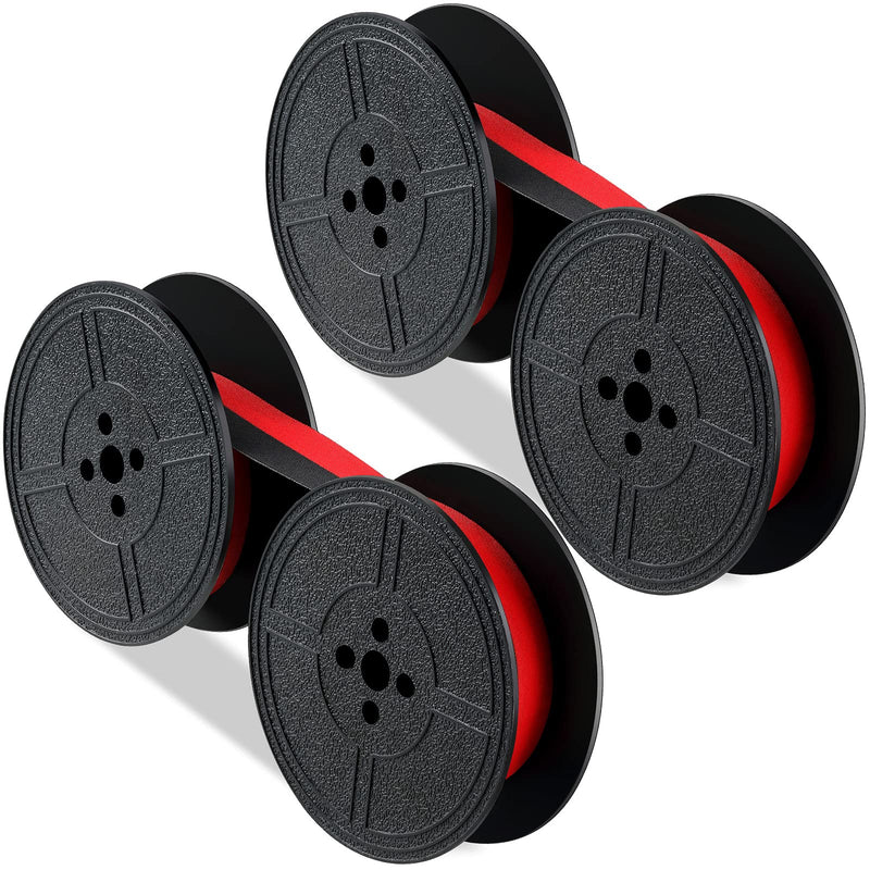 2 Pairs Universal Typewriter Ribbon Twin Spool Typewriter Ribbon Red and Black Twin Spool Replacement Pack for Most Typewriter
