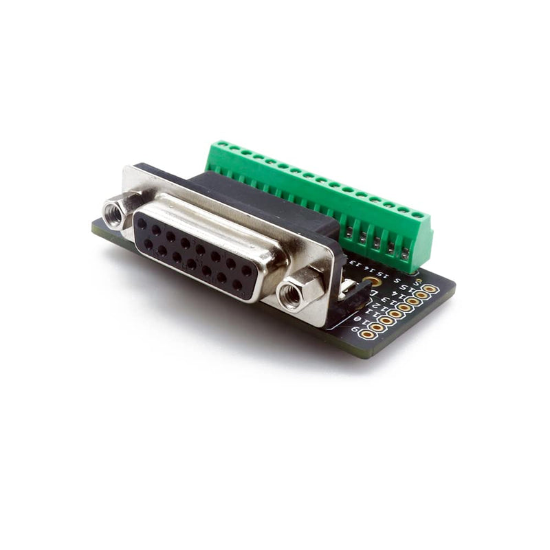Treedix DB15 Female Breakout Board DB15 Breakout Connector Serial to 15-Pin Port with Screw Terminal Block and Pin Header