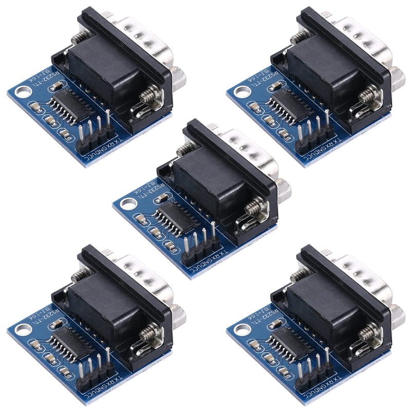 ANMBEST 5PCS MAX3232 3.3V to 5V DB9 Male RS232 Serial Prot to TTL Converter Module Root Connector for Arduino Raspberry Pi and Microcontrollers