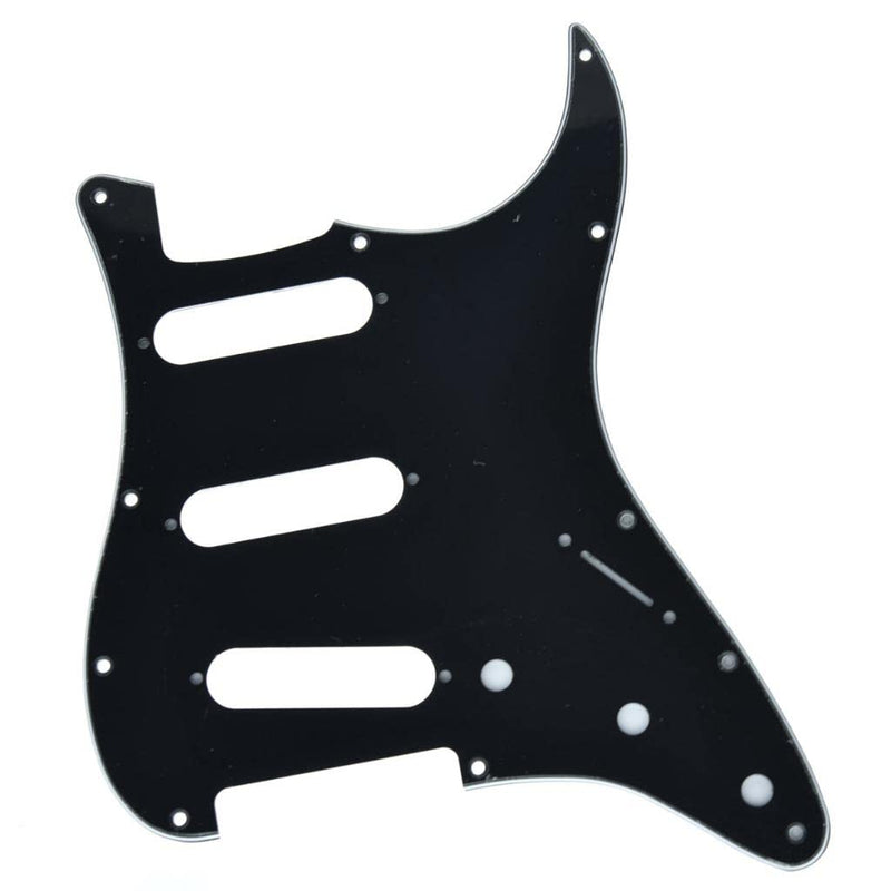 KAISH 11 Hole ST/Strat Style Pickguard SSS Pick Guard for USA/Mexico Stratocaster/Strat Black 3 Ply