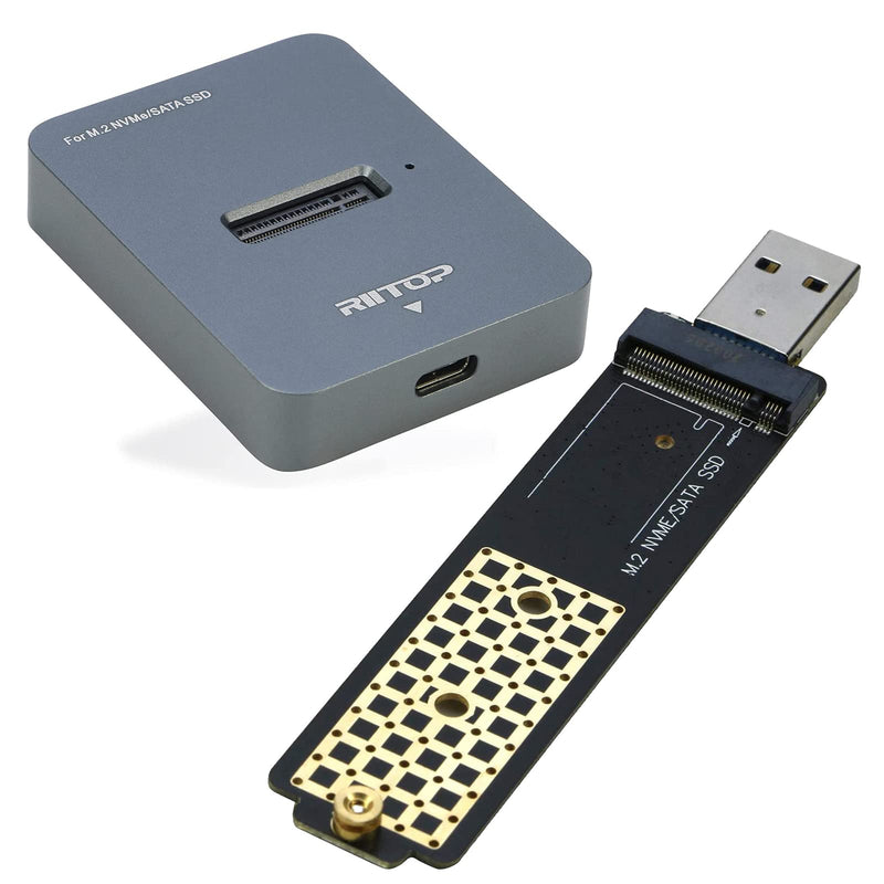 RIITOP M.2 to USB Adapter + M.2 Docking for Both M.2 NVMe SSD & SATA Based SSD