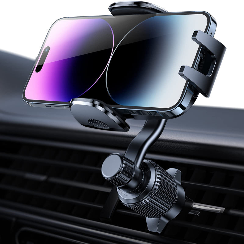 Car Vent Phone Mount, [Never Blocking Vent, Enjoy The Comfort of The A/C] Hands-Free Universal Extension Clip Air Phone Holder Car Fit for All Phones iPhone Samsung More Black