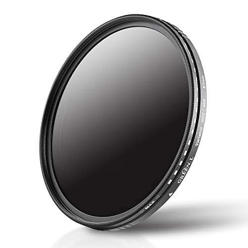GREEN.L 72mm Variable ND Filter, Ultra Slim ND2 to ND400 (1-9 Stops) Adjustable Neutral Density Filter for Camera Lens