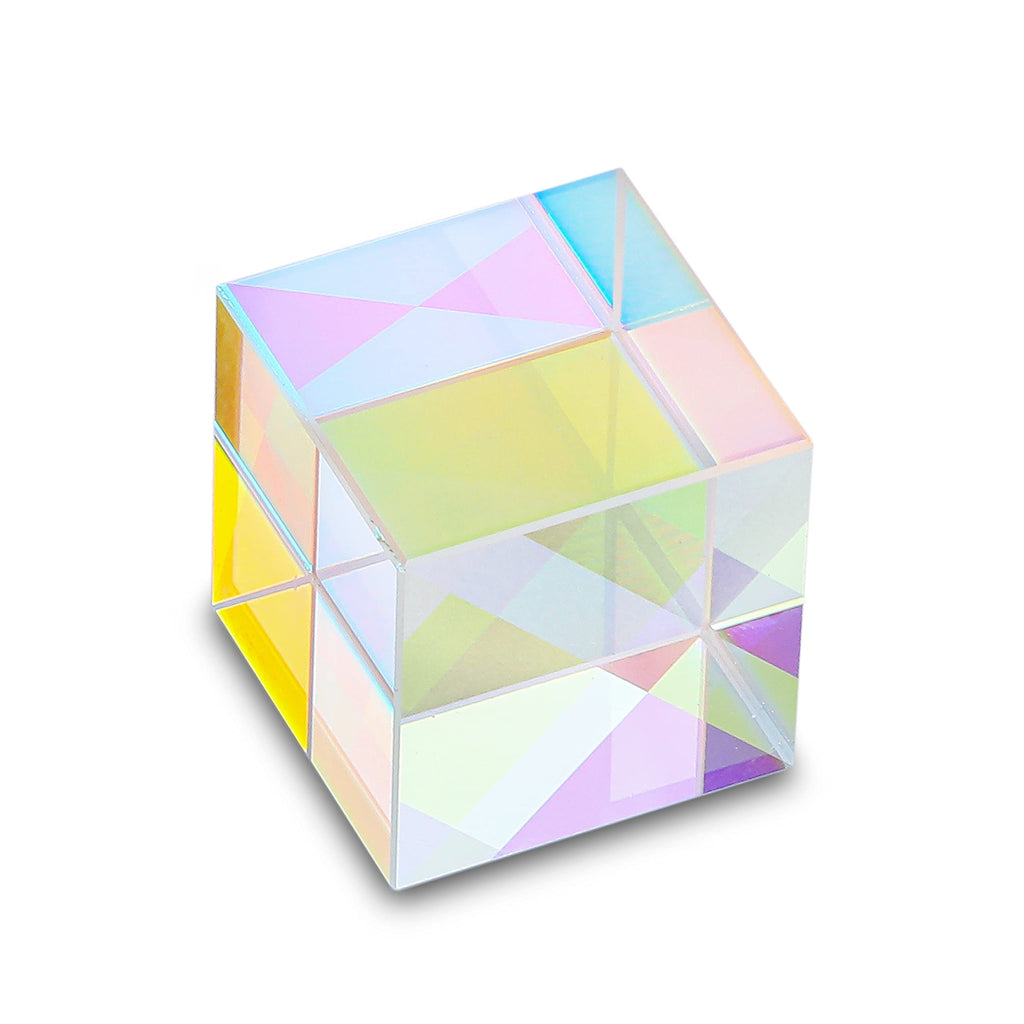 25mm Optical Glass X-Cube Prism RGB Dispersion Prism Physics and Decoration Light Spectrum Educational Model Photography Props 25mm