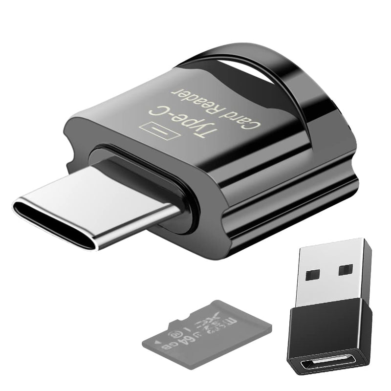 Micro SD Card Reader, BorlterClamp USB C TF Card Reader, USB C to Micro SD Memory Card Reader with USB C to USB Adapter, Compatible with MacBook, Laptops, Galaxy Phones and More