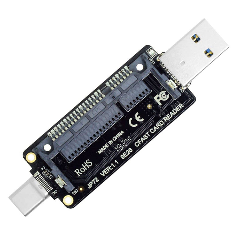 ChenYang CFast Card Reader,USB 3.0 3.1Type A ＆ Type C Male to CFast 2.0 Card PCBA Adapter CFast Card Reader for Desktop Laptop CFast to USB 3.1
