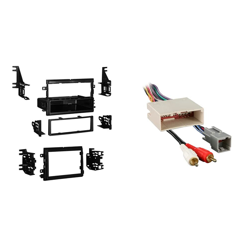Metra 99-5815 Ford/Lincoln/Mercury Installation Dash Kit for Single DIN/Double DIN/ISO Radios & 70-5521 Radio Wiring Harness for Ford 03-Up Amp