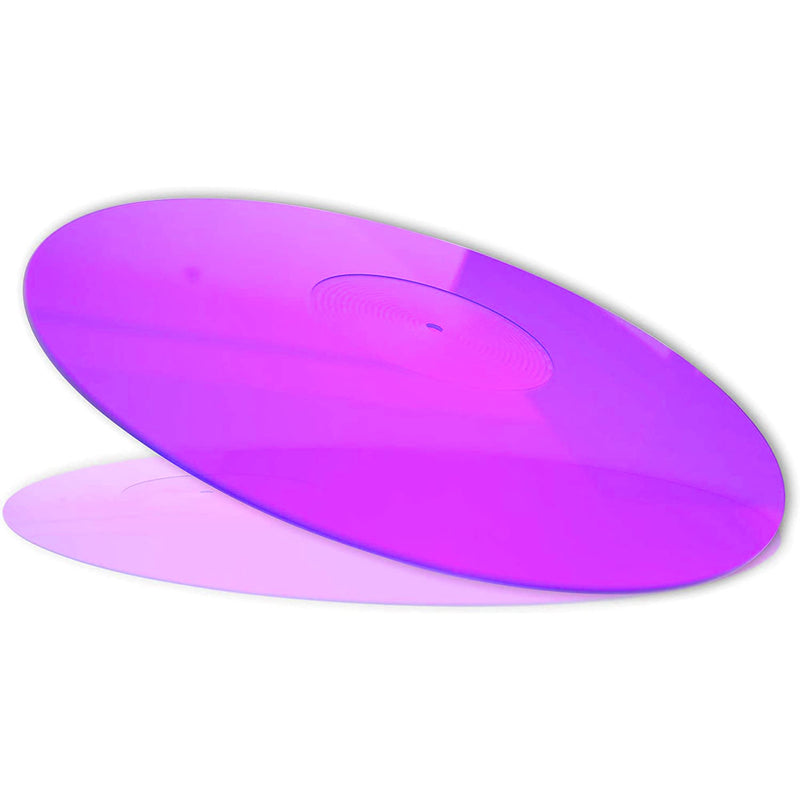 Acrylic Turntable Mat - Acrylic Slipmat for Vinyl LP Record Players - Improves Sound Quality & Provides Tighter Bass - Anti Static Platter mat (Purple_lit) Purple_lit