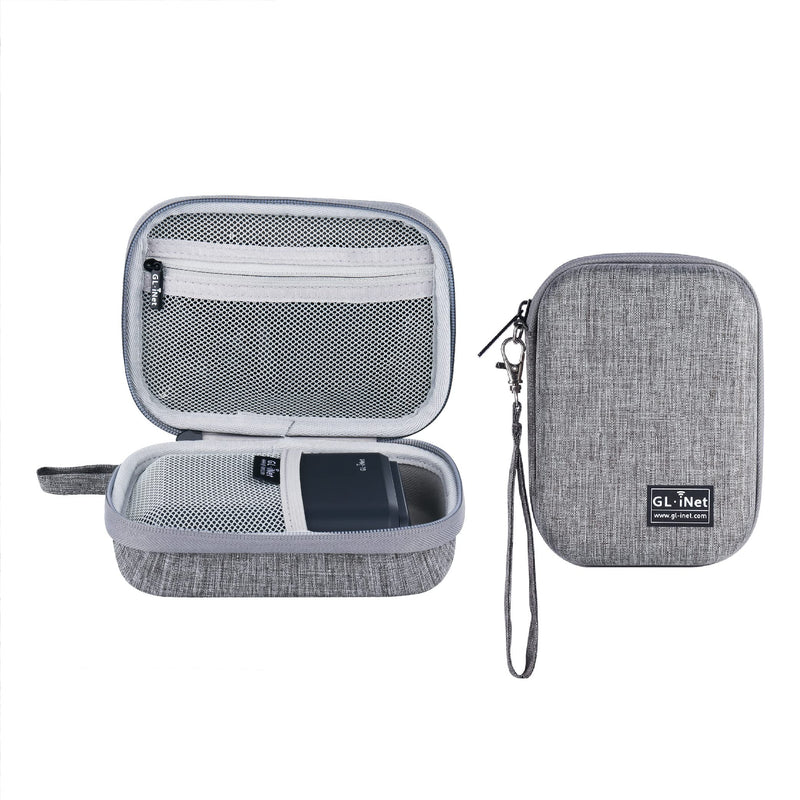 GL.iNet Gadget Organizer Case for Travel Routers GL-AXT1800/ MT3000/ SFT1200/ E750/ A1300, Chargers, Cables, and Accessories, Durable Pouch, Hand-carry EVA bag, Anti-shock, Water Resistant (Grey) Grey