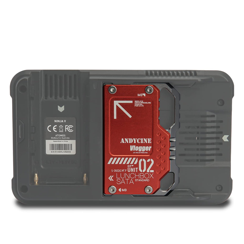 ANDYCINE Lunchbox II Red DIY Metal Case for DIY SSD Compatible for Atomos Ninja V,V+, Ninja Flame, Ninja Inferno, and Shogun Inferno