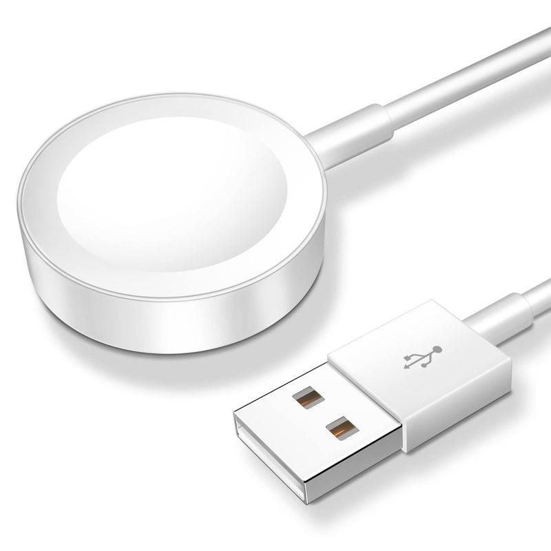 𝟐𝟎𝟐𝟒 𝐔𝐩𝐠𝐫𝐚𝐝𝐞𝐝 for Apple Watch Charger Magnetic Fast Charging Cable [Portable] Magnetic Wireless Charging Compatible with iWatch Series Ultra/9/8/7/6/SE/SE2/5/4/3/2-[3.3FT] White 1.0M