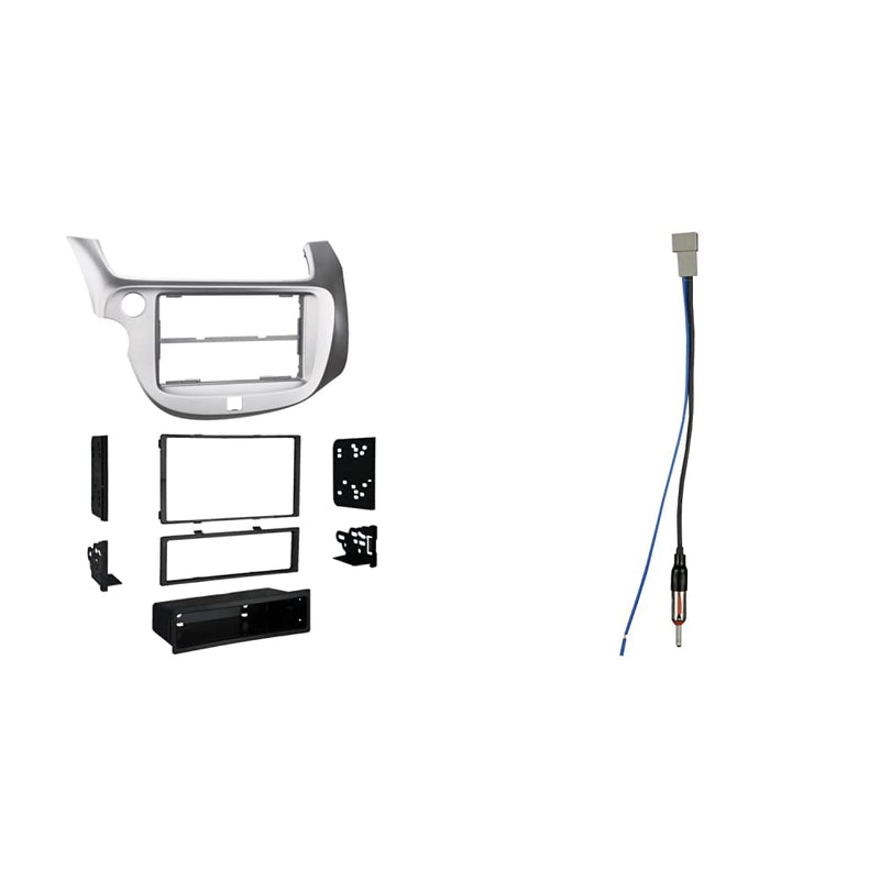 Metra 99-7877S Honda Fit 2009 DIN and DDIN (Silver) & Metra Electronics 40-HD10 Factory Antenna Cable to Aftermarket Radio Receivers for Select Honda/Acura Vehicles