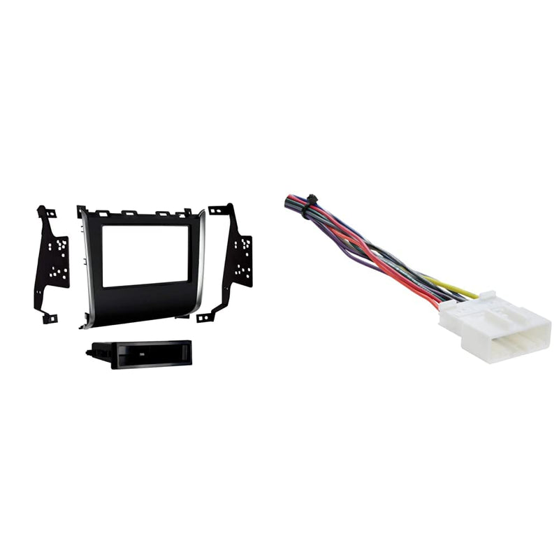 Metra 99-7626HG Single/Double DIN Dash Kit for 2013 and Nissan Pathfinder (Black) & Metra 70-7552 Radio Wiring Harness For Nissan 2007-Up/Select Subaru 2008-Up Kit + Wiring Harness