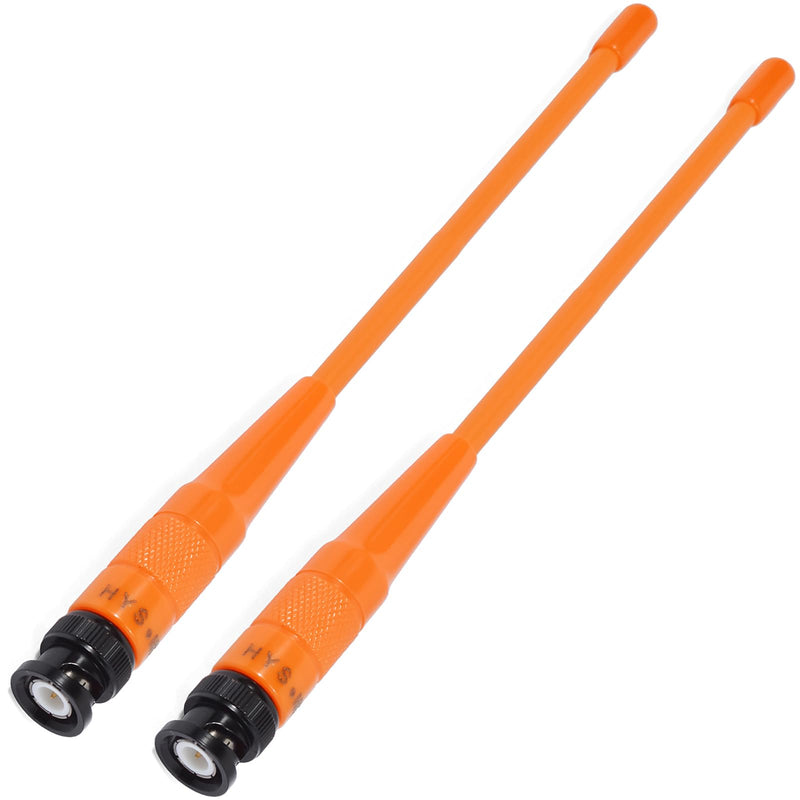 [AUSTRALIA] - HYS BNC HT Antenna, 144/440 MHz Dual-Band High Gain Handheld Antenna for ICOM IC-V9 Motorola HT440 CP500 Uniden Bearcat Whistler VHF/UHF Ham Radio (Pack of 2) Orange 2pcs 