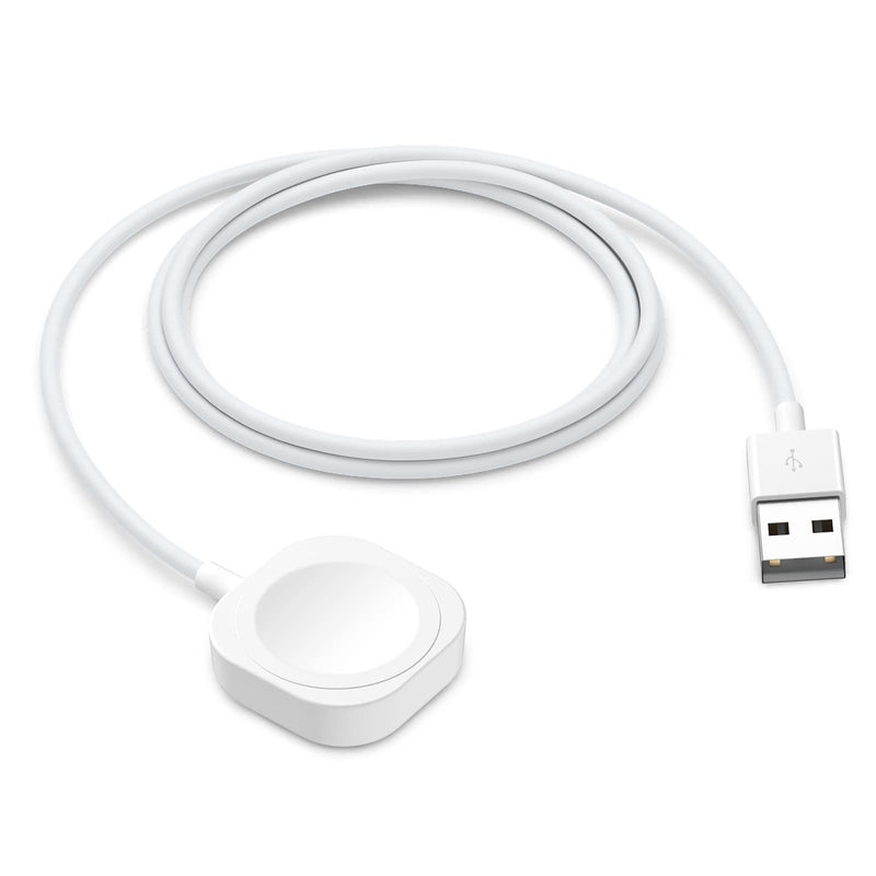 USB iWatch Charger Compatible with Apple Watch Charger, 5ft Fast Charging Cable for i Watch Series 9 8 7 6 5 4 3 2 SE/2, Wireless Magnetic Charging Cord[Portable]-1.5M, White 1.5M