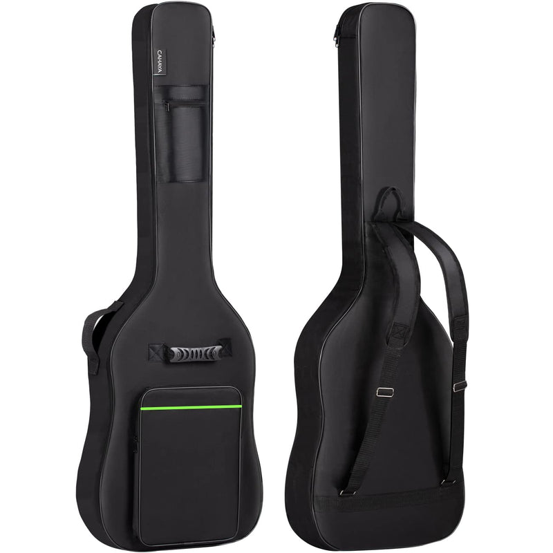 CAHAYA Bass Guitar Bag Gig Bag 0.3in Padding Black Padded Backpack Soft Electric Bass Case Green CY0292 Bass Bag