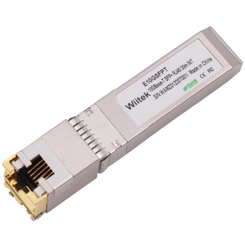 10G SFP+ to RJ45 Copper Modules, 1.25G/2.5G/5G/10GBase-T Ethernet Copper to SFP+ Transceiver Compatible for Intel E10GSFPT(Cat 6a/7 or Better, 30-Meter)