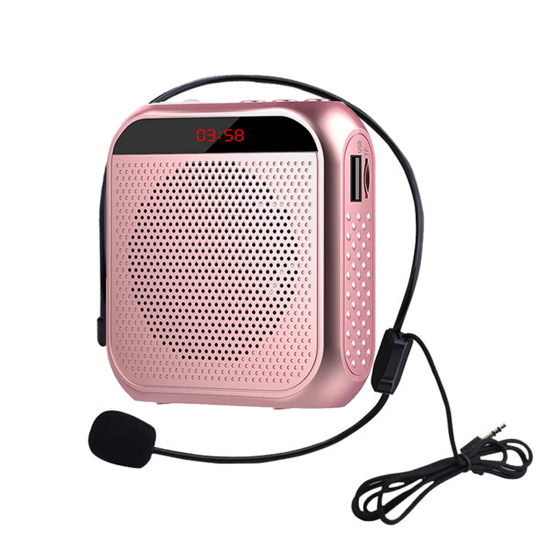 Voice Amplifier for Teachers,Rechargeable Portable Microphone with Speaker,Portable Pa System for Outdoors, Teaching, Meeting, Presentation, etc(Rose Gold) Rose Gold