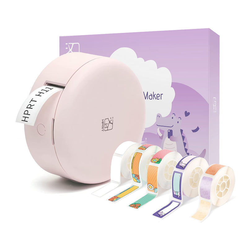 [AUSTRALIA] - Label Maker Machine with Tapes, Mini Cute Label Makers, Bluetooth Connection with iPhone Android, Waterproof and Inkeless Labelmaker for Home, Office, Classroom Organization (5 Tapes Included) 5 Tapes pink 