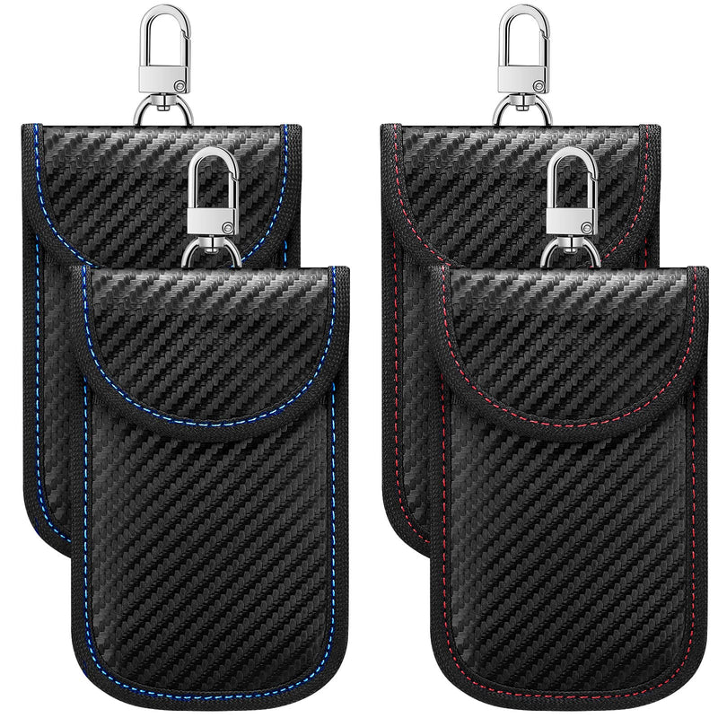 Faraday Bag for Key Protectors Fob 4 Pcs, Faraday Cage Protector, Car RFID Signal Blocking Key Fob Protector, Double Layers of Shielding Anti Theft Faraday Pouch