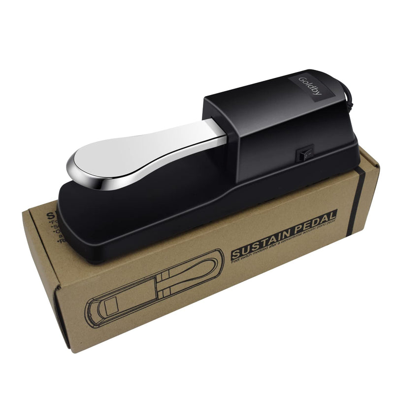 [AUSTRALIA] - Sustain Pedal for Keyboard, Goldby Universal Keyboard Sustain Pedal for Yamaha, Casio, Roland, Korg Digital Pianos MIDI Keyboard Electronic Keyboards Electric Organ Synthesizer, 1/4 Inch Jack (Sliver) Sliver 