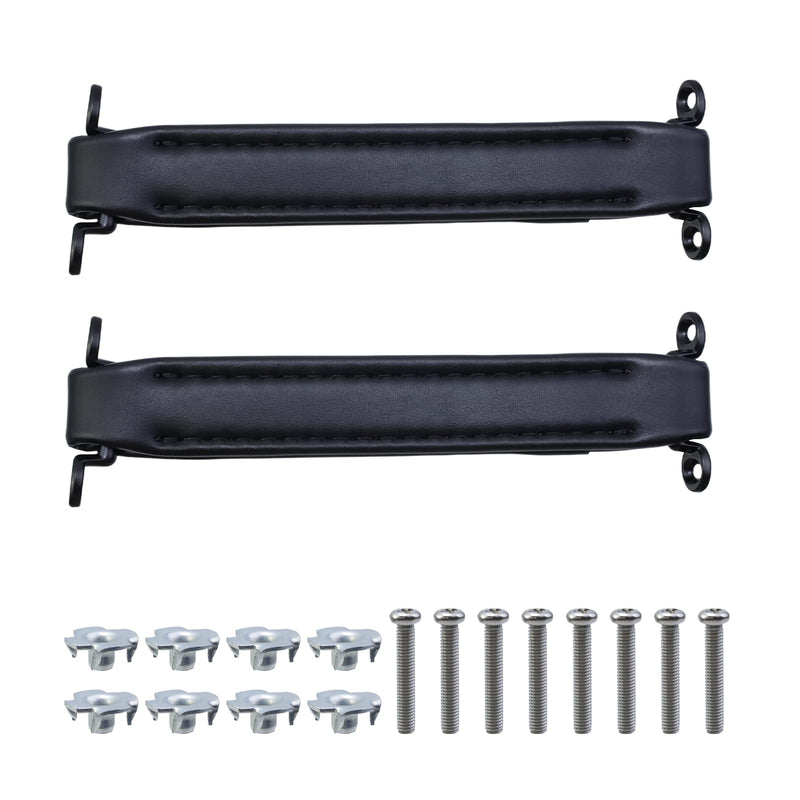 2PCS Black Vintage Leather AMP Amplifier Handles 8.27" Replacement Strap Handle with Mounting Screws for Amplifiers Suitcases