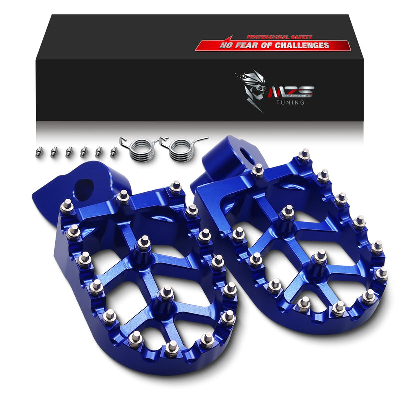 [AUSTRALIA] - MZS Dirt Bike Foot Pegs, CNC Motocross Footpeg MX Footrest Rest Pedal Blue Compatible with YZ65 YZ85 YZ125 YZ250 YZ250F YZ125X YZ250X YZ426F YZ450F YZ450FX YZ250FX WR250F WR450F YZ 65/85/125/250/250F/250X/426F/450F, WR 250F/450F 