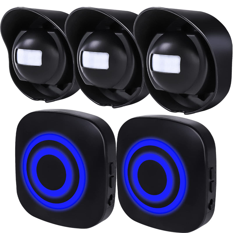 328ft Range Wireless Driveway Alarm Outside Weather Resistant Motion Sensor Alarm Security Alert-Protect Outdoor/Indoor Property-2 Receiver and 3 PIR Motion Detector-38 Chimes Waterproof 2 Receiver+ 3 Sensor