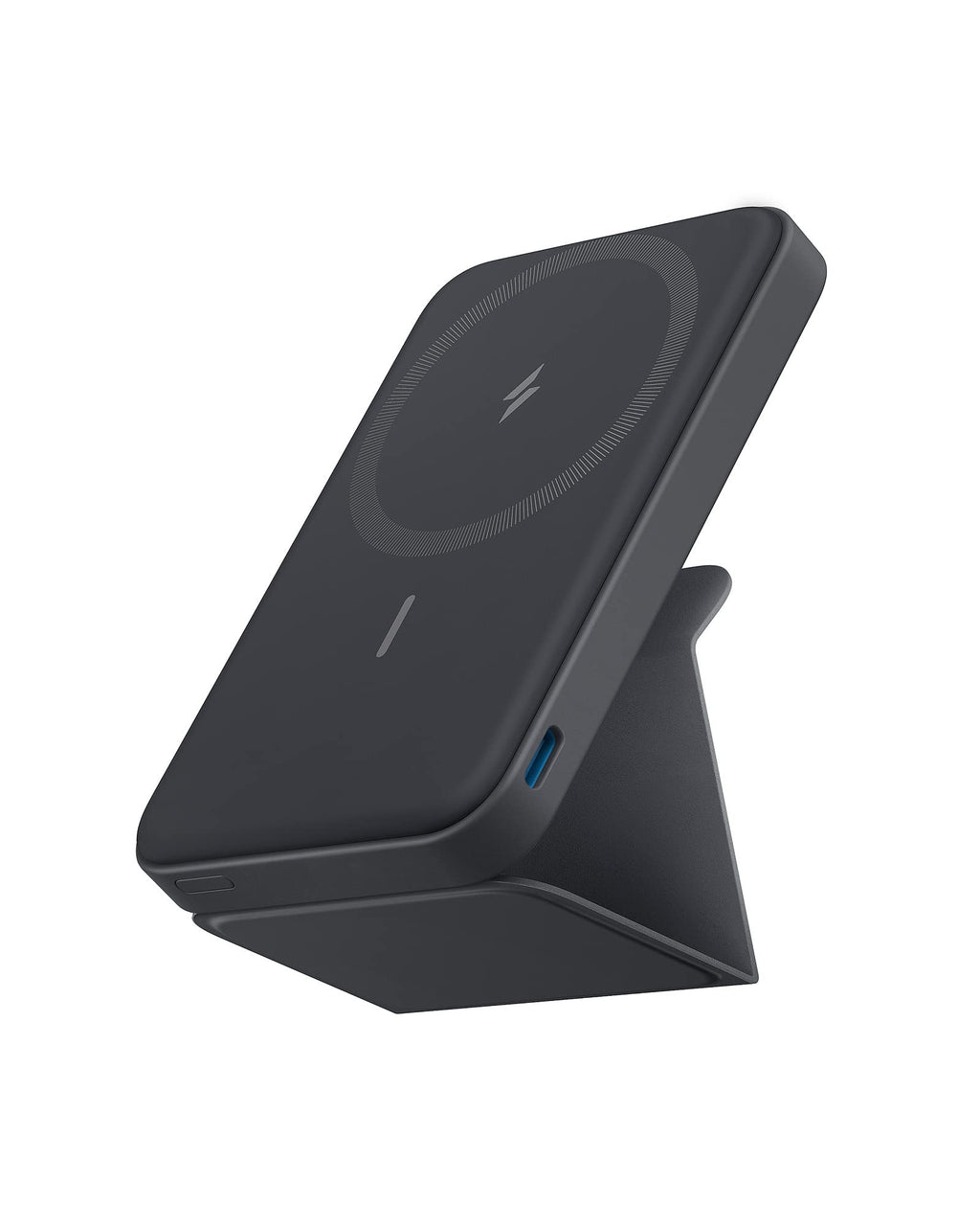 Anker Magnetic Battery, 5,000mAh Foldable Magnetic Wireless Portable Charger with Stand and USB-C (On The Side), Only for iPhone 15/15 Plus/15 Pro/15 Pro Max, iPhone14/13 Serie Black