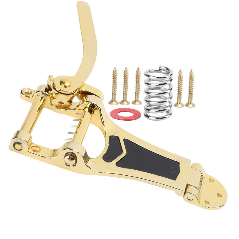 Guitar Vibratos, Guitar Tremolo Unit Vibrato Bridge Guitar Tailpiece Replacement with Hand Crank Stringed Instrument Accessories(Gold) Gold