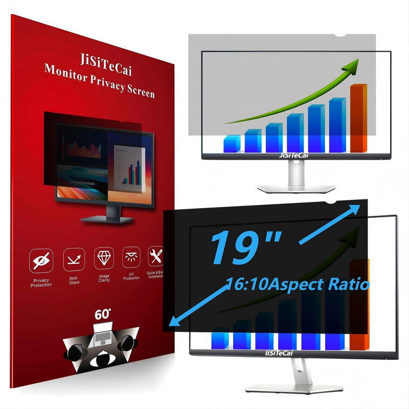 19" Computer Privacy Screen Filter for 16:10 Widescreen Monitors - Premium Anti-Glare Computer Screen Cover: Anti-Glare - Anti-Scratch - UV & Blue Light Protection