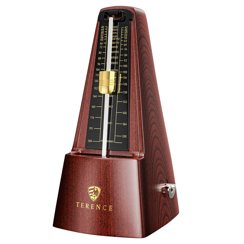Mechanical Metronomes for Piano Guitar Violin Bass Drum and Other Musical Instruments Loud Sound and High Precision Track Beat and Tempo for Beginners (Wood Grain) wood grain