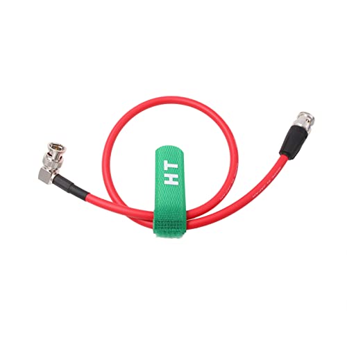 12G SDI Raw 4K 60p Video Cable Right Angle to Straight BNC 75 ohm Coaxial Shielded for Sony Alexa DSMC2 Camera Blackmagic SmallHD Atomos Monitor (50cm, Red) 50 cm